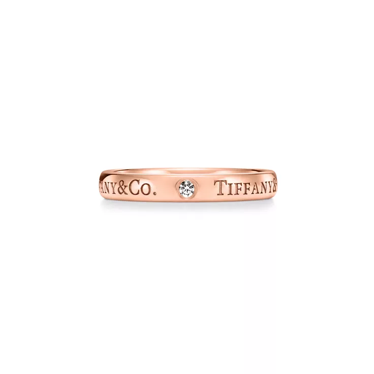 T&CO.®:밴드 링 로즈 골드, 다이아몬드 세팅, 4