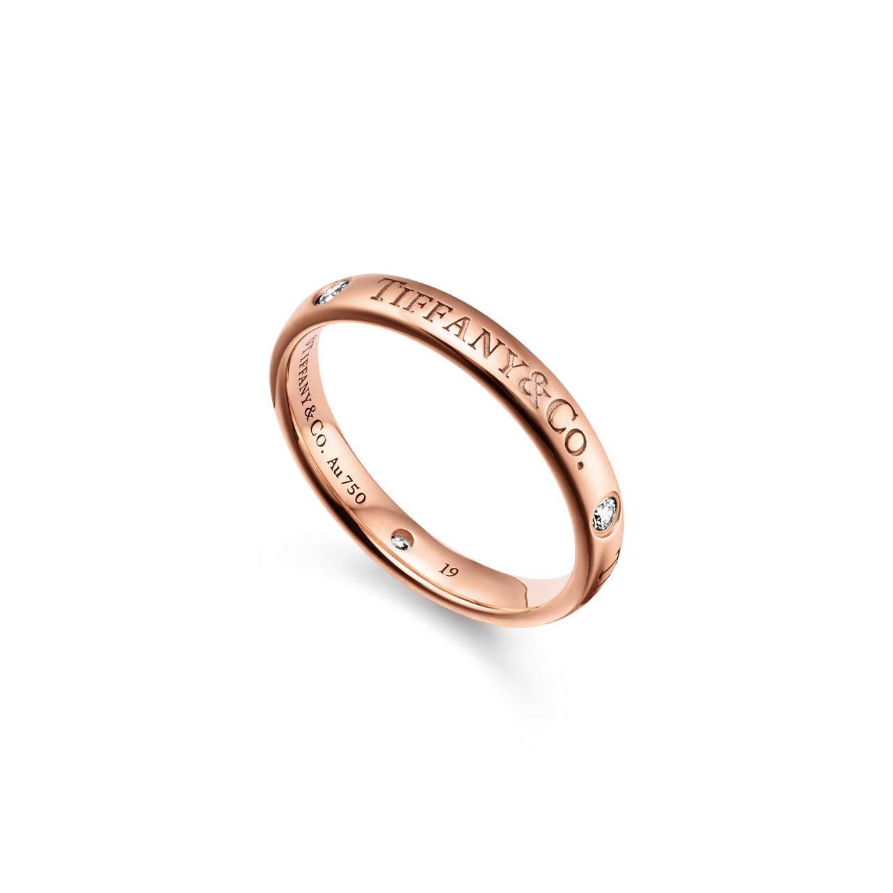T&CO.®:Band Ring in Rose Gold with Diamonds image number 3