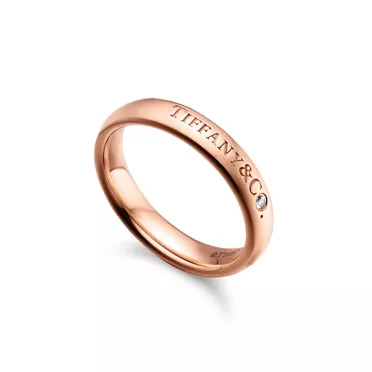 T&CO.®:밴드 링 로즈 골드, 다이아몬드 세팅, 3