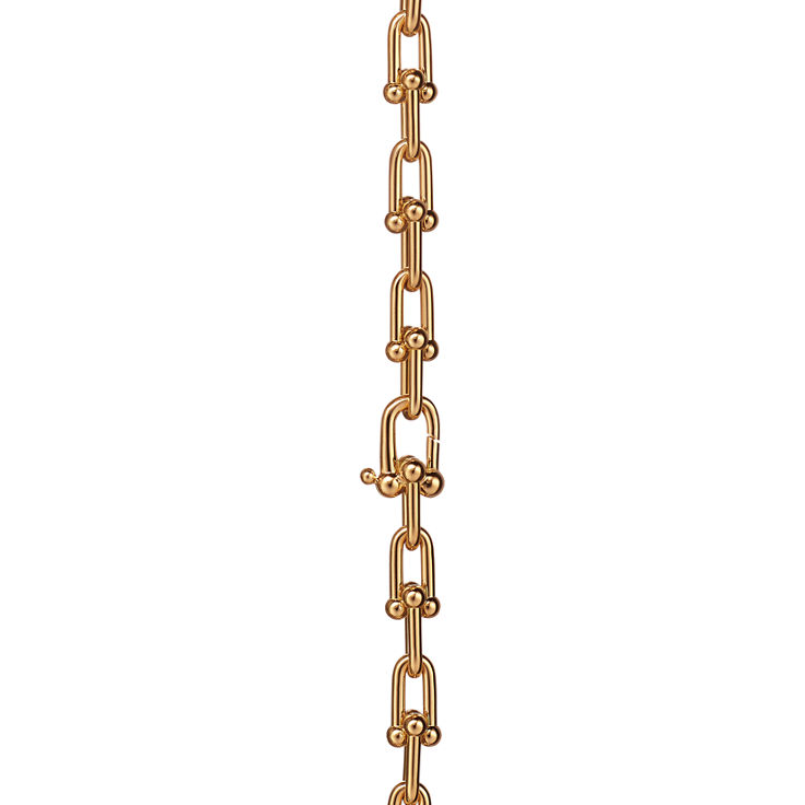 Tiffany HardWear:Graduated Link Necklace in Yellow Gold with Pavé Diamonds image number 4