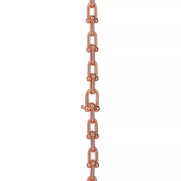Tiffany HardWear: Graduated Link Necklace in Rose Gold with Diamonds, 4