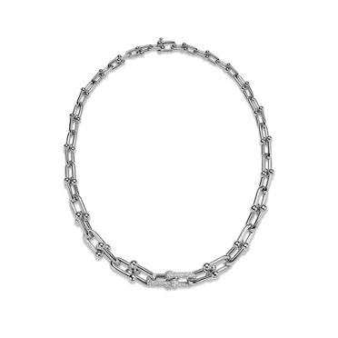 Tiffany HardWear: Graduated Link Necklace in White Gold with Diamonds, 3