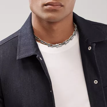 Tiffany HardWear: Graduated Link Necklace in White Gold with Diamonds, 2