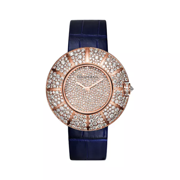 Uhr in Roségold mit Diamanten