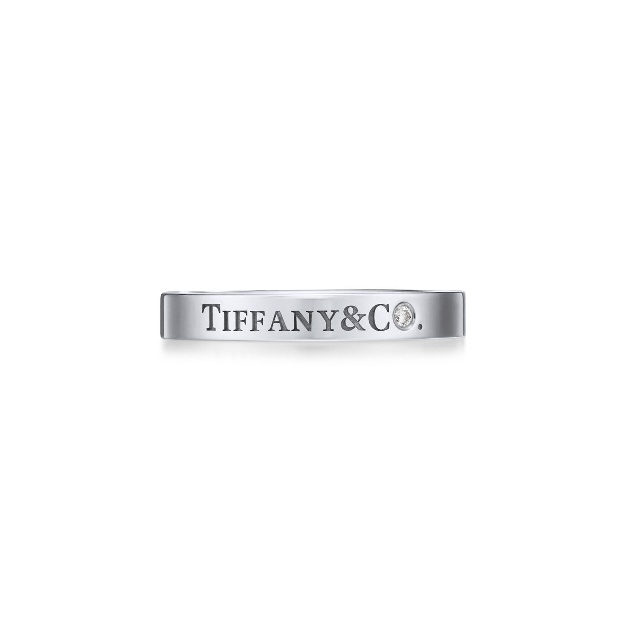 T&CO.®:Band Ring in Platinum with a Diamond image number 0