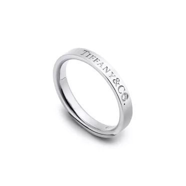 T&CO.®:Band Ring in Platinum with a Diamond, 3