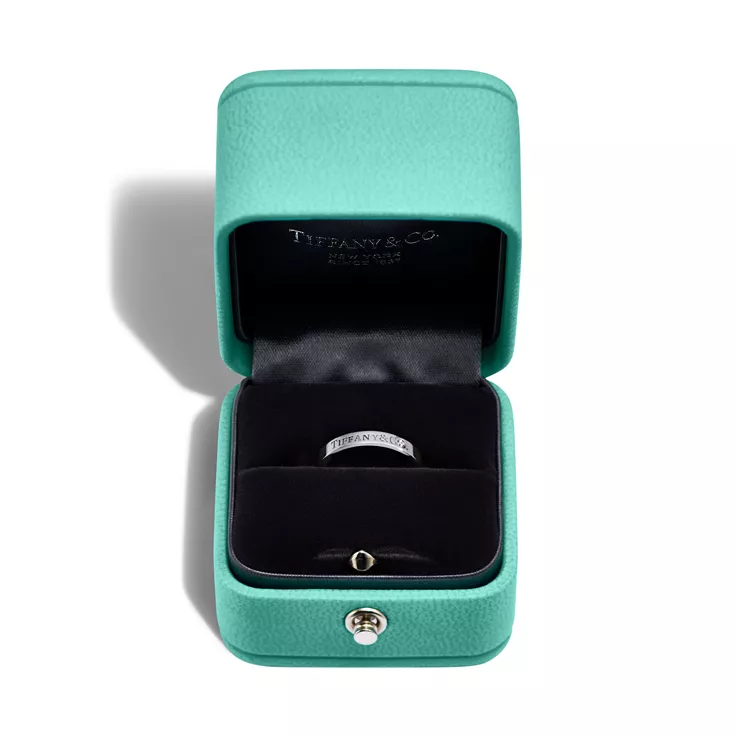 T&CO.®:Band Ring in Platinum with a Diamond, 5
