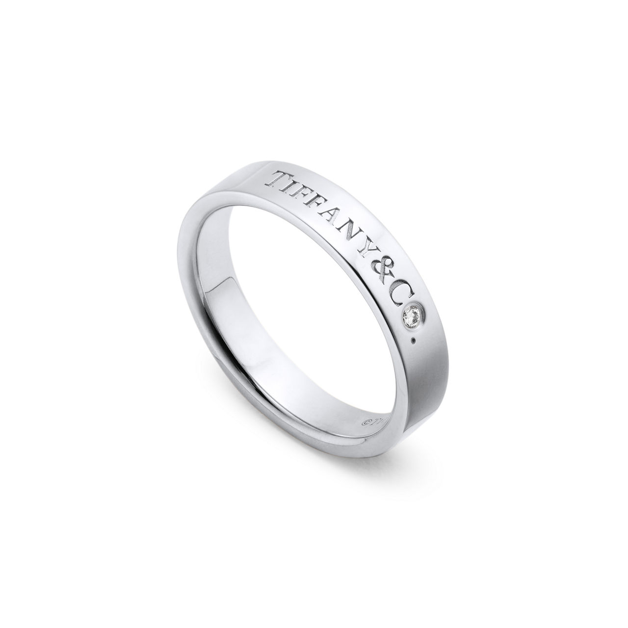 T&CO.®:Band Ring in Platinum with a Diamond image number 3