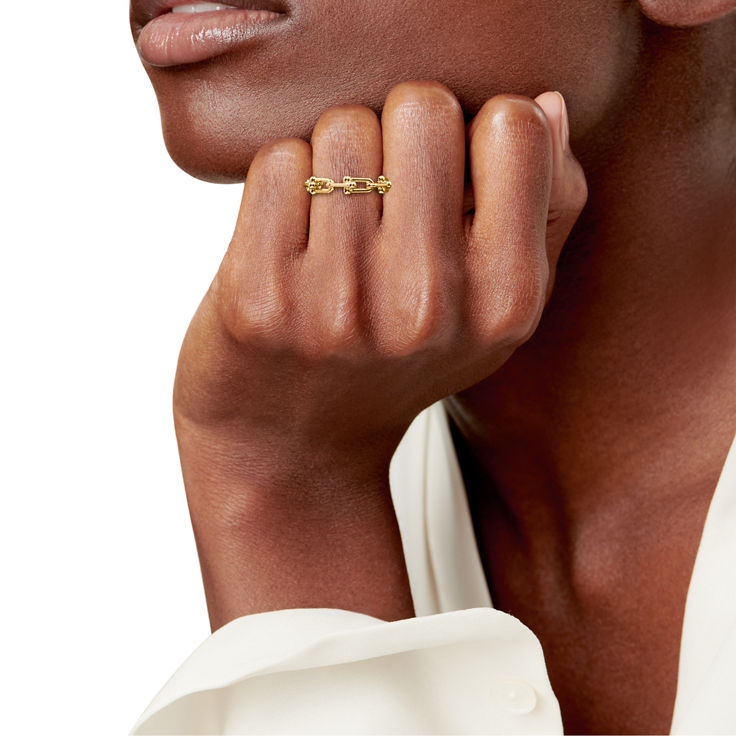 Tiffany HardWear:Bague à micro-maillons en or jaune 18 carats numéro dimage {1}