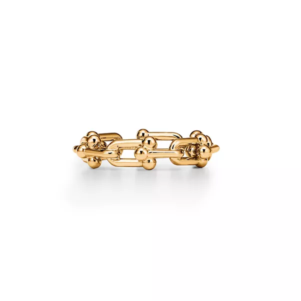 Micro Link Ring in Yellow Gold