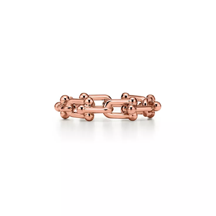 Tiffany HardWear:Micro Link Ring in Rose Gold, 4