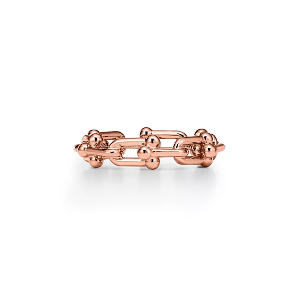 Tiffany HardWear:Anillo de microeslabones de oro rosa