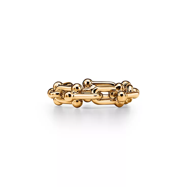 Tiffany HardWear:Small Link Ring in Yellow Gold with Diamonds, 5