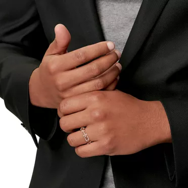 Tiffany HardWear:Bague à maillons taille Small en or rose et diamants, 2