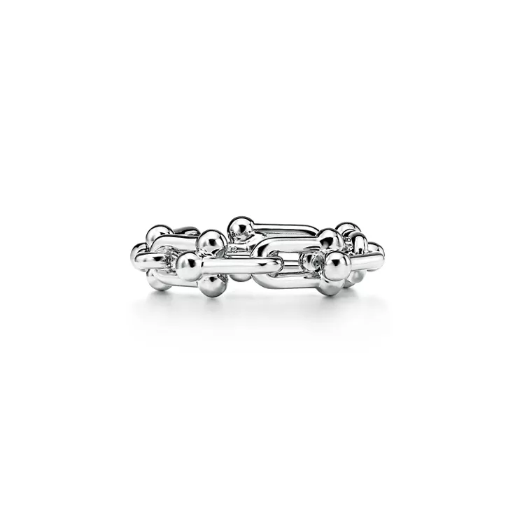 Tiffany HardWear:Small Link Ring in White Gold with Diamonds, 4