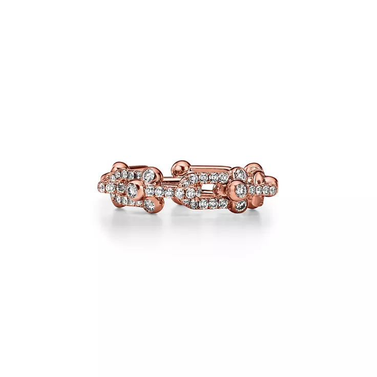 Tiffany HardWear:Small Link Ring in Rose Gold with Pavé Diamonds, 4