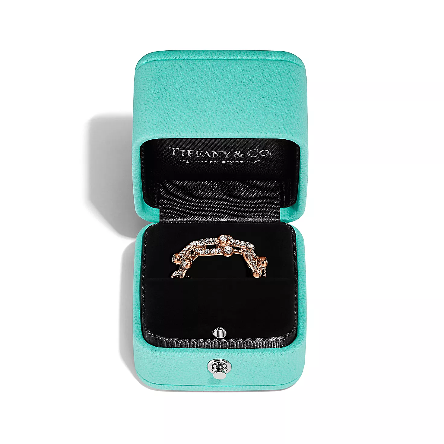 Tiffany HardWear:스몰 링크 링 로즈 골드, 파베 다이아몬드 세팅 이미지 번호 5
