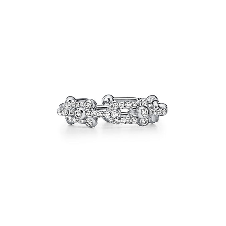 Tiffany HardWear:Small Link Ring in White Gold with Pavé Diamonds image number 4