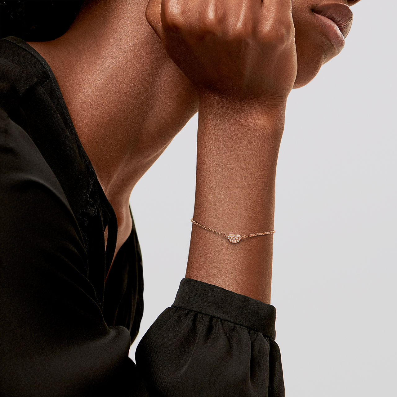 Bean design Armband in Roségold mit Diamanten