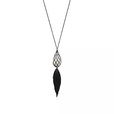 Elsa Peretti®:Bean® design Necklace of White Finish over Sterling Silver, 3