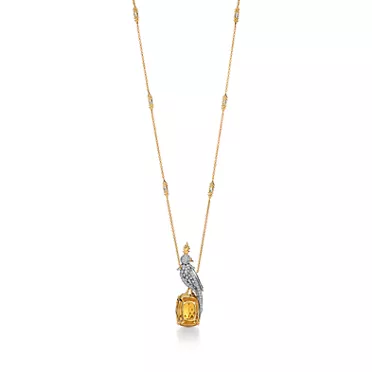 Jean Schlumberger by Tiffany:Bird on a Rock Pendant in Yellow Gold and Platinum, 2
