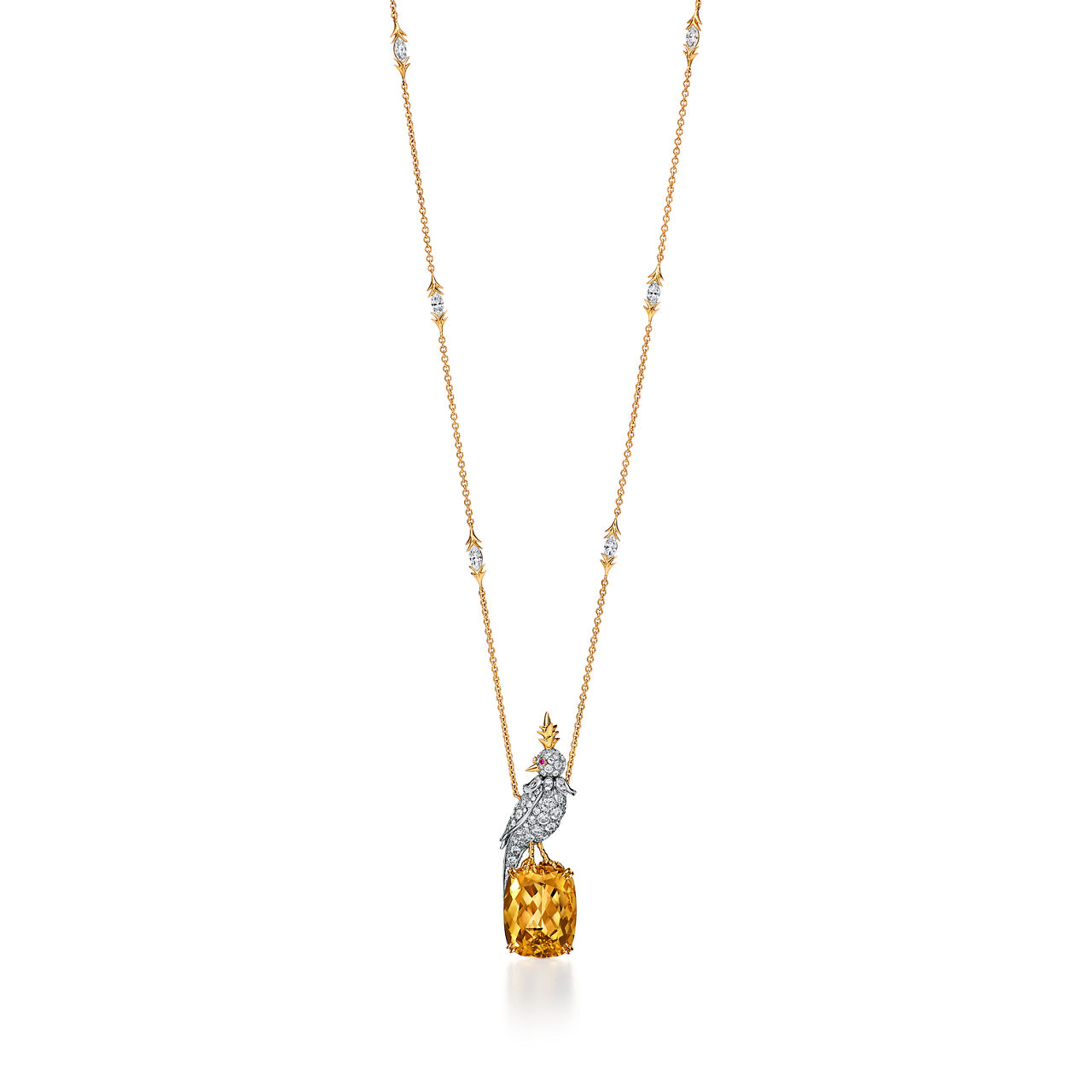 Schlumberger by Tiffany & Co.™:Bird on a Rock Pendant in Yellow Gold and Platinum image number 0