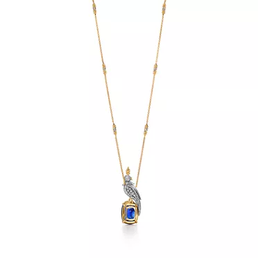 Jean Schlumberger by Tiffany:Bird on a Rock Pendant in Yellow Gold and Platinum, 2