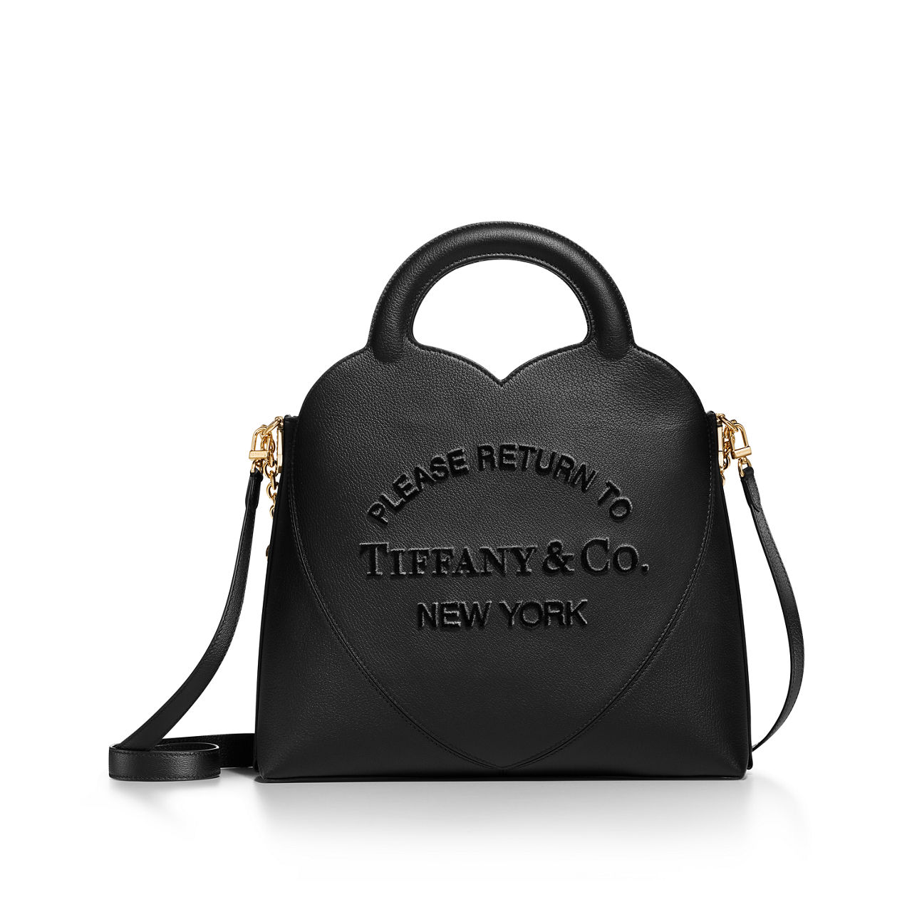 Return to Tiffany™:Small Charm Tote Bag in Black Leather image number 3