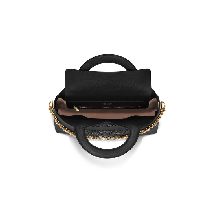 Return to Tiffany™:Small Charm Tote Bag in Black Leather image number 4