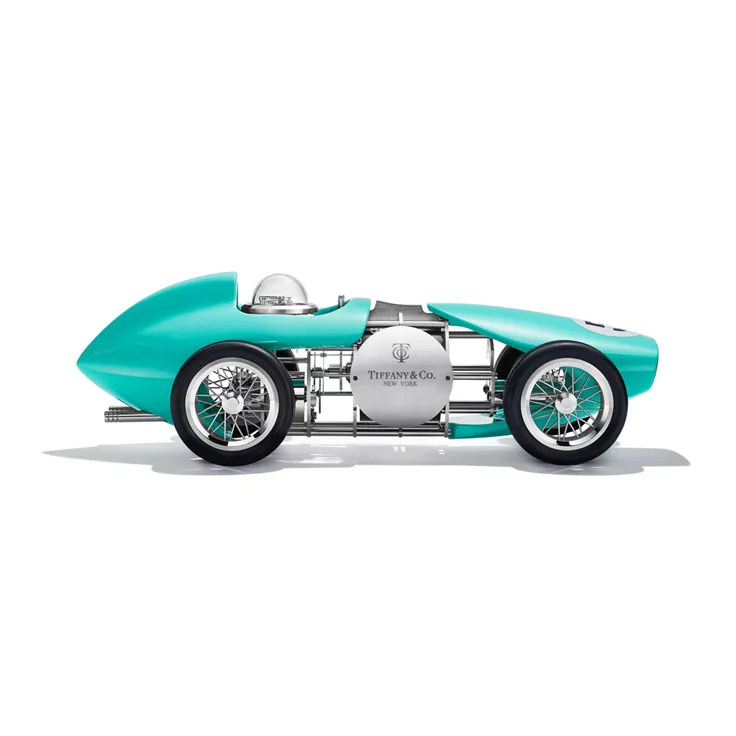 Time for Speed:Race Car Clock in Aluminum with Tiffany Blue&reg; Paint, 2