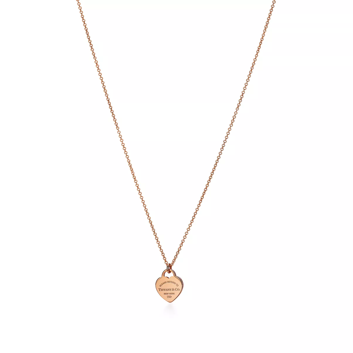 Heart Tag Pendant in Rose Gold, Mini