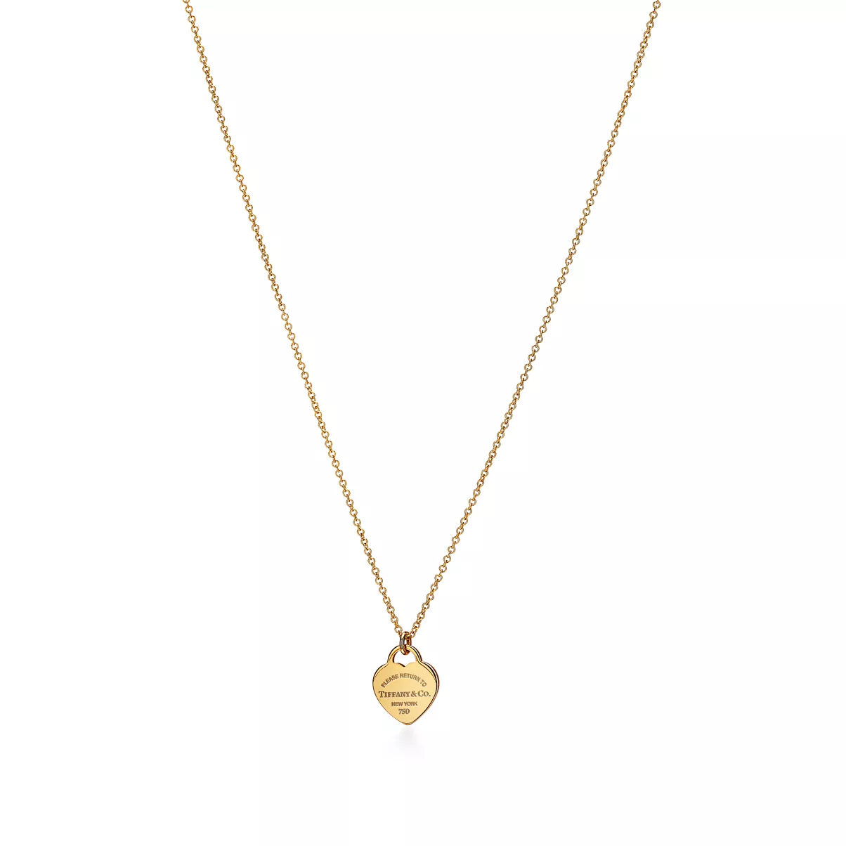 Mini Heart Tag Pendant in Yellow Gold