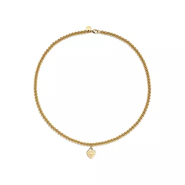 Return to Tiffany®:Heart Tag Bead Necklace in Yellow Gold, Mini, 2