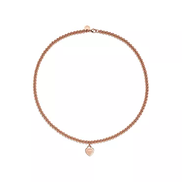 Return to Tiffany™:Heart Tag Bead Necklace in Rose Gold, Mini, 2