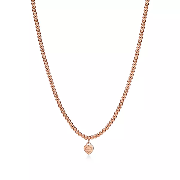 Kugelhalskette mit Herzanhänger in Roségold, Mini