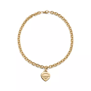 Return to Tiffany®:Heart Tag Necklace in Yellow Gold, Medium, 3