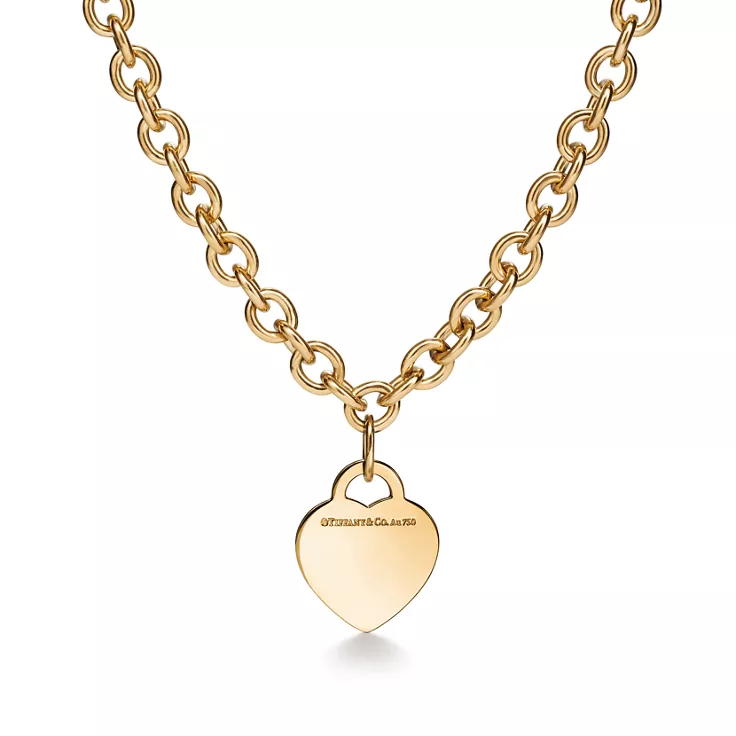 Return to Tiffany®:Heart Tag Necklace in Yellow Gold, Medium, 4