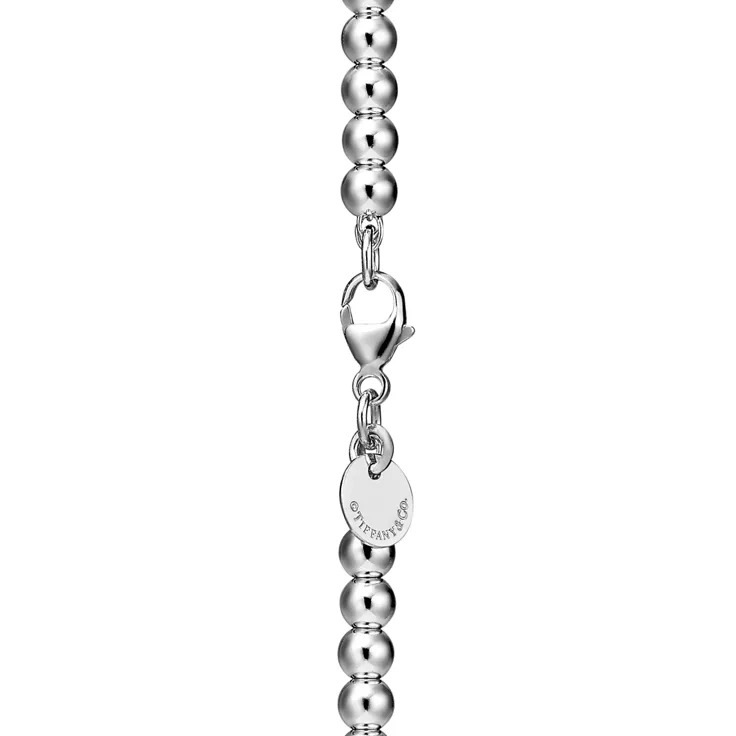 Return to Tiffany®:Heart Tag Bead Necklace in Sterling Silver & Rose Gold, Mini, 4