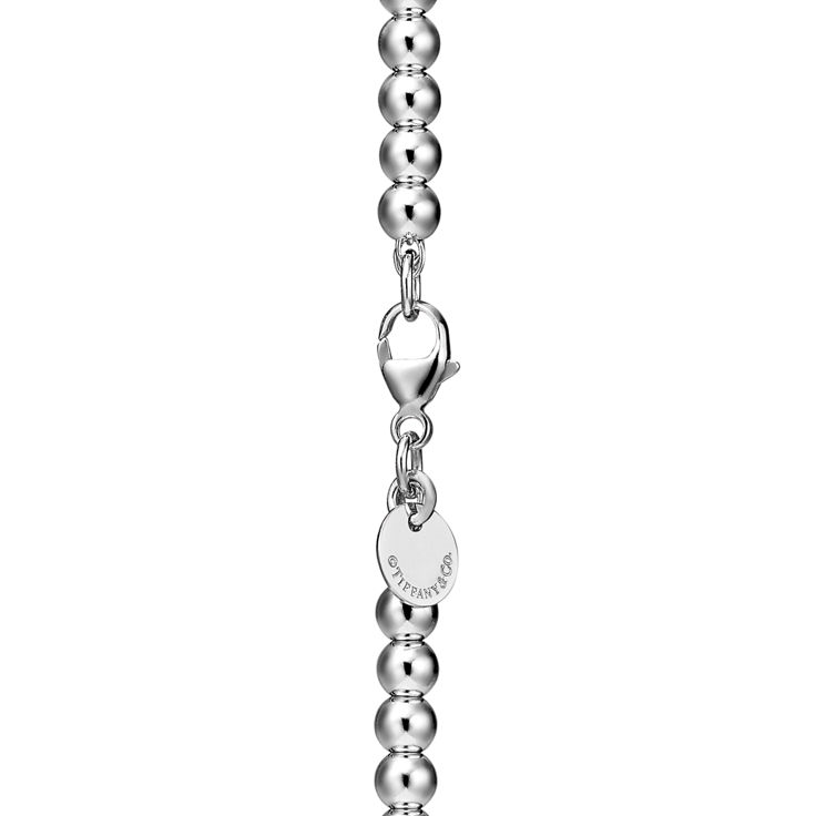 Return to Tiffany™:Heart Tag Bead Necklace in Sterling Silver & Rose Gold, Mini image number 4