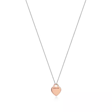 Return to Tiffany®:Heart Tag Pendant in Sterling Silver and Rose Gold, Small, 3