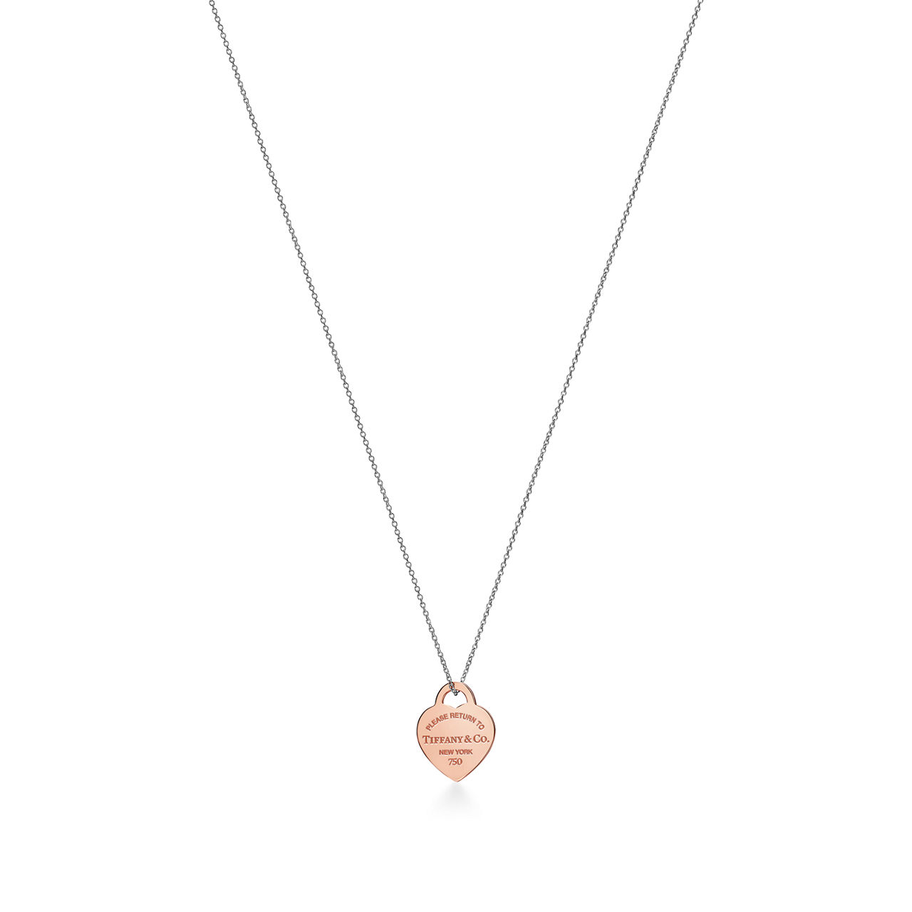 Return to Tiffany™:Heart Tag Pendant in Sterling Silver and Rose Gold, Small image number 0