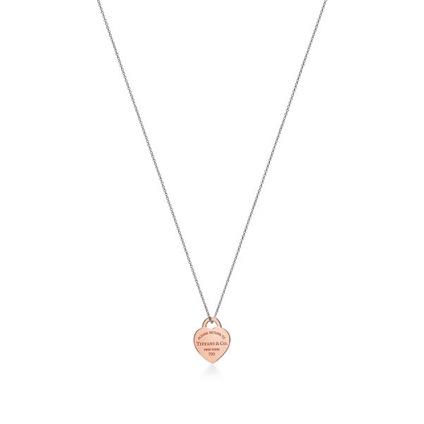 Return to Tiffany™:Heart Tag Pendant in Sterling Silver and Rose Gold, Small