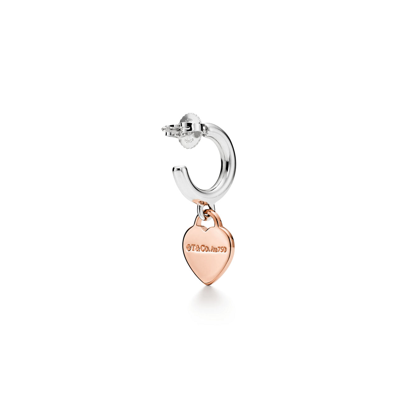 Return to Tiffany™:Hoop Earrings in Sterling Silver and Rose Gold, Mini image number 3