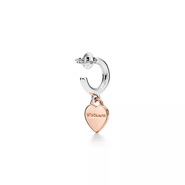 Return to Tiffany®:Hoop Earrings in Sterling Silver and Rose Gold, Mini, 3