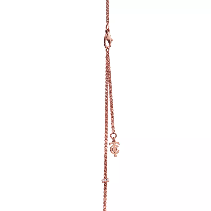 Tiffany Knot:Extra Large Key Pendant in Rose Gold with Diamonds, 4