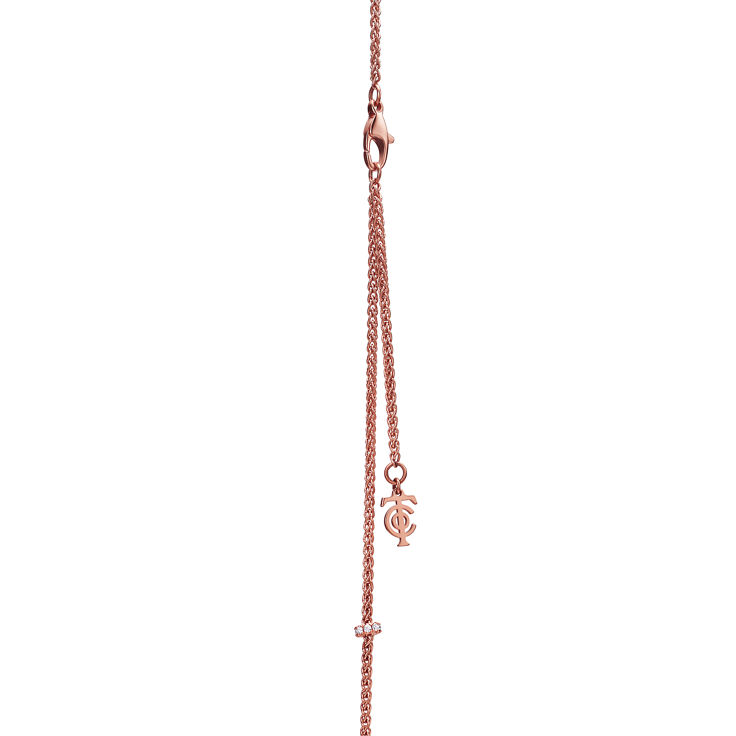 Tiffany Knot:Extra Large Key Pendant in Rose Gold with Diamonds image number 4