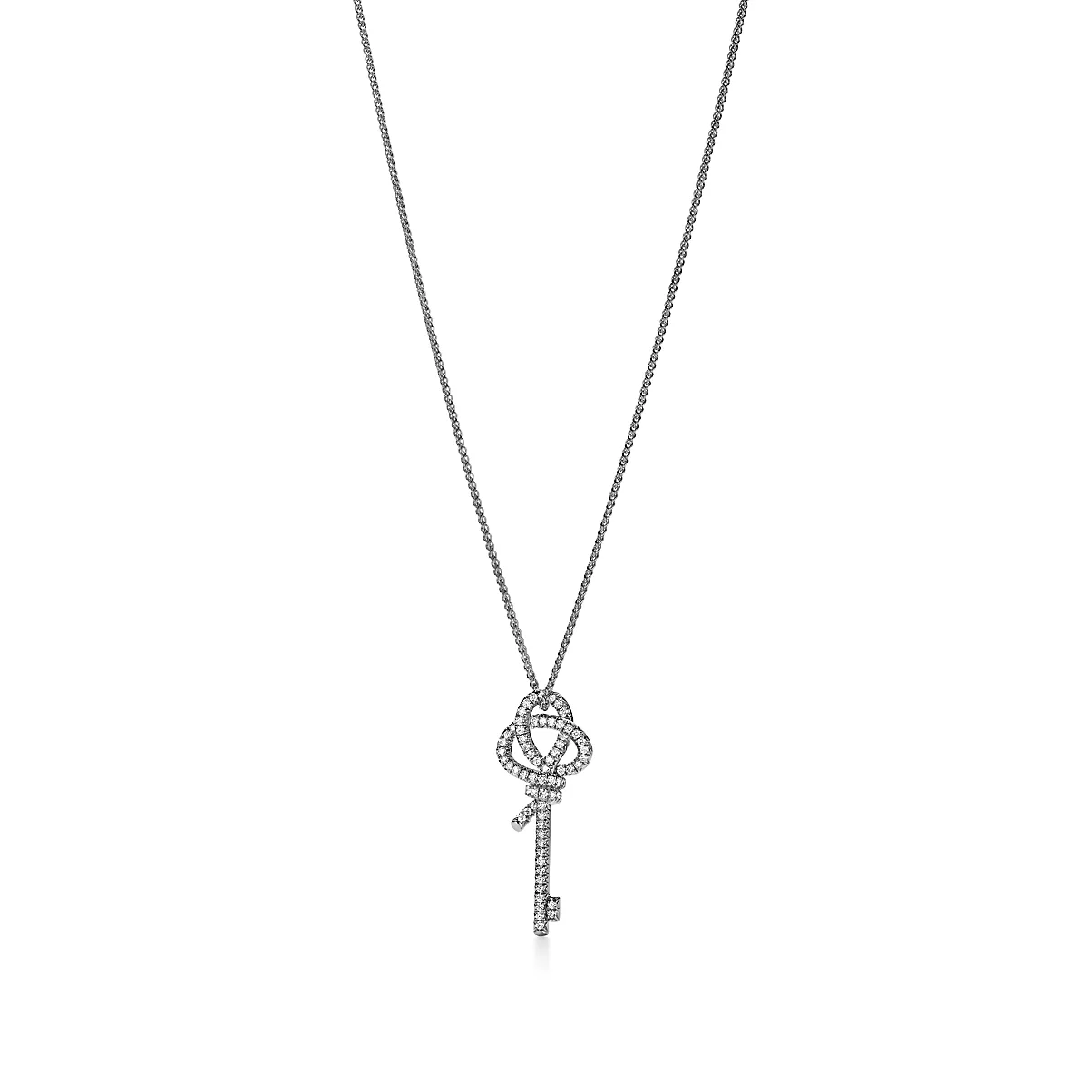 Tiffany Keys Pendant w/Chain Platinum No Gemstone One Scale