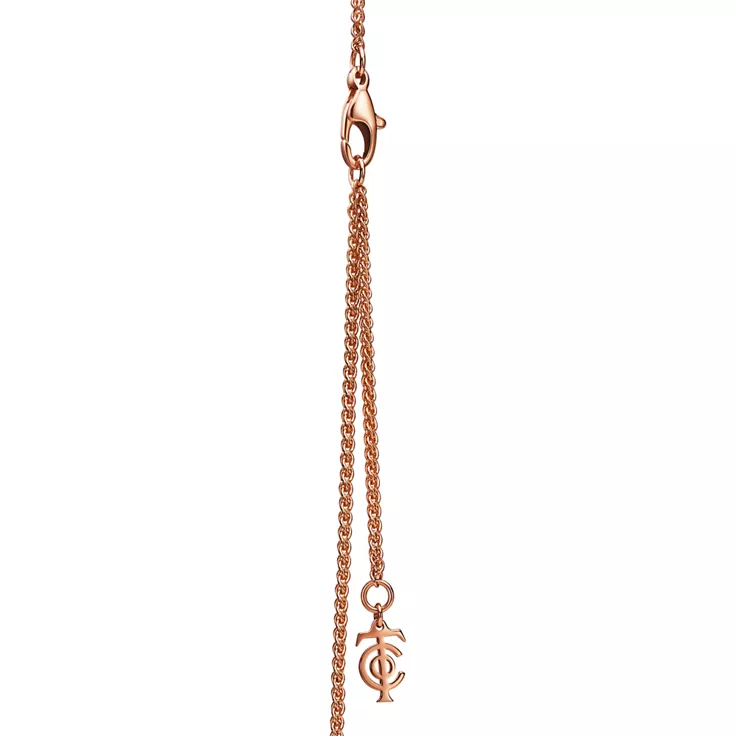 Tiffany Knot:Large Key Pendant in Rose Gold with Diamonds, 4