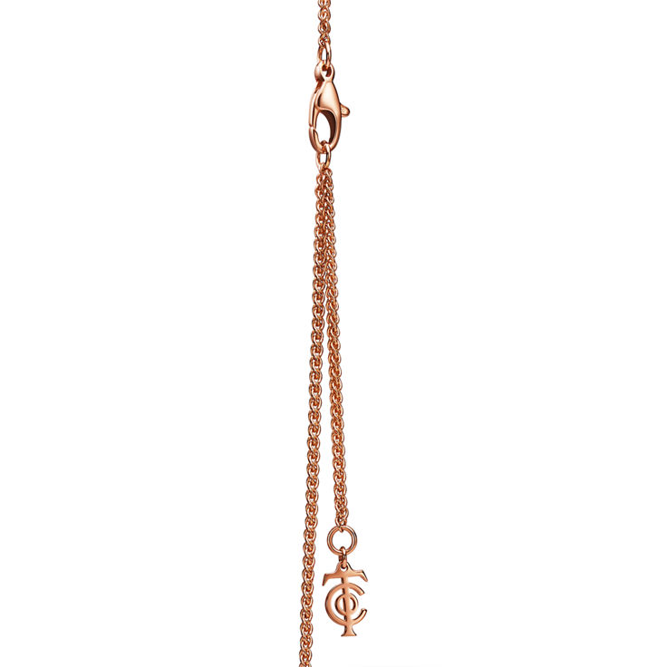 Tiffany Knot:Large Key Pendant in Rose Gold with Diamonds image number 4