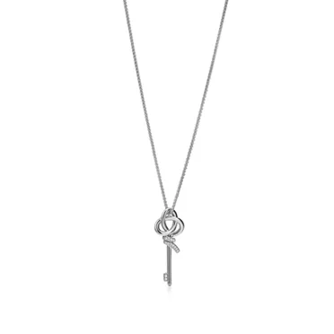 Tiffany Knot:Medium Key Pendant in Platinum with Diamonds, 3